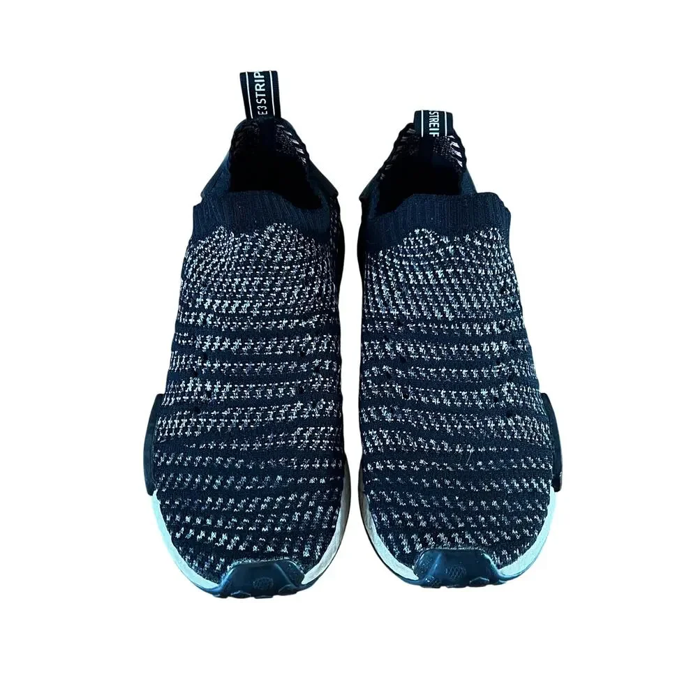 Adidas NMD R1 STLT Primeknit 'Core Black/Pink' NO LACES | Men’s 10
